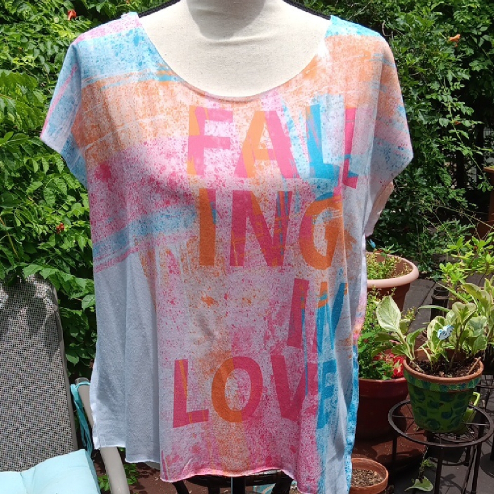Hang Ten Pink and Orange Graphic Short Sleeve Tee